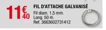 fil d'attache galvanisé