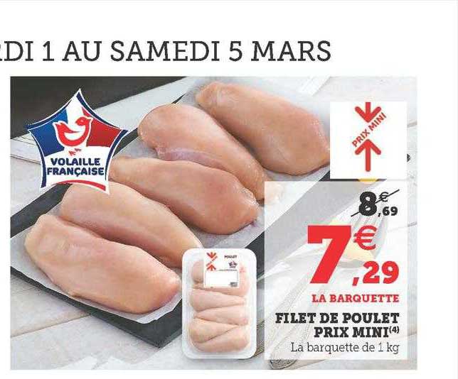 filet de poulet prix mini