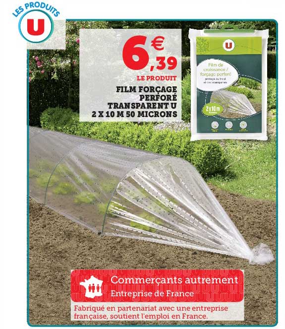 film forçage perforé transparent u 2 x 10 m 50 microns