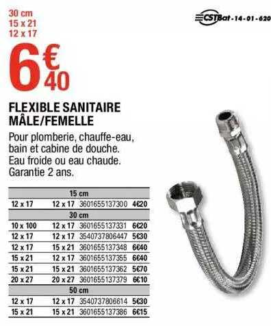 flexible sanitaire mâle-femelle