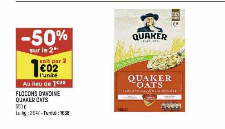 flocons d'avoine quaker oats