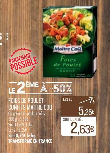 Foies De Poulet Confits Maître Coq