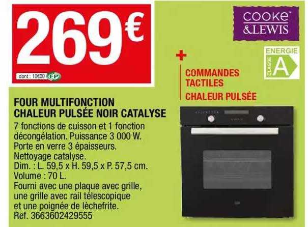 four multifonction chaleur pulsée noir catalyse cooke & lewis