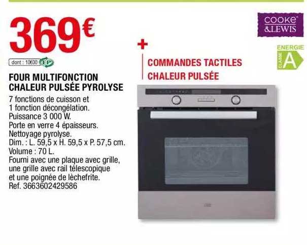 Four Multifonction Chaleur Pulsée Pyrolyse Cooke & Lewis