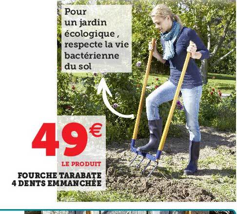 fourchette tarabate 4 dents emmanchée