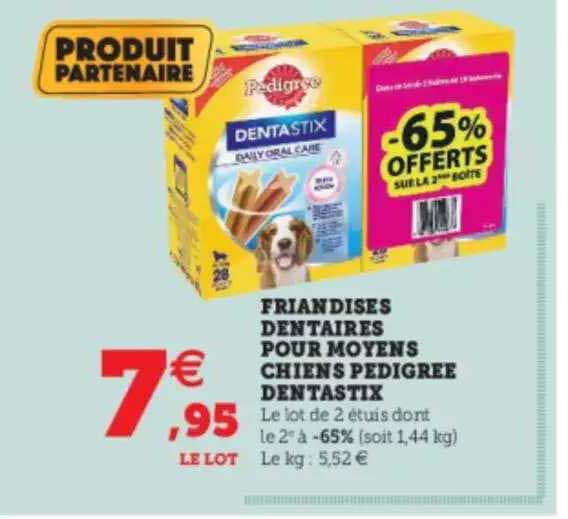 friandises dentaires pour moyens chiens pedigree dentastix