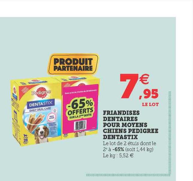 friandises dentaires pour moyens chiens pedigree dentastix