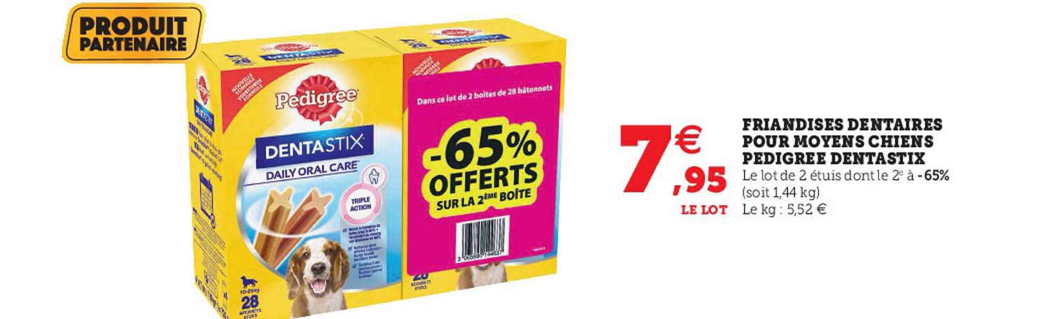 friandises dentaires pour moyens chiens pedigree dentastix