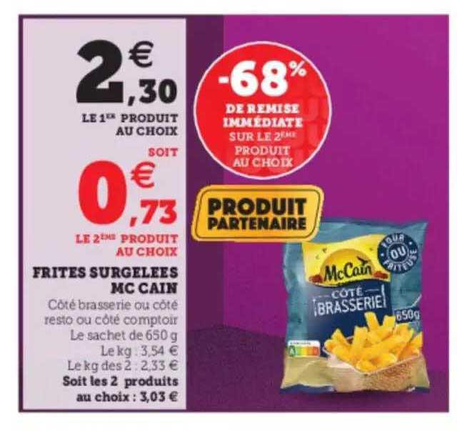 frites surgelées mc cain