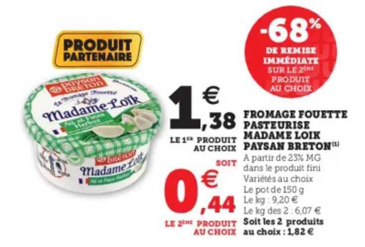 fromage fouetté pasteurisé madame loïk paysan breton