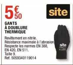 gants à doublure thermique site