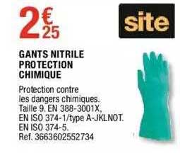 gants nitrile protection chimique site