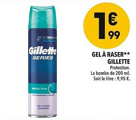 gel à raser gillette protection