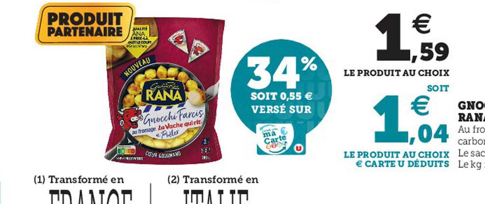 gnocchi farcis au fromage la vache qui rit rana