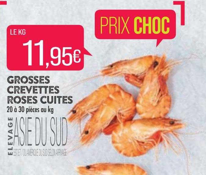 grosses crevettes roses cuites