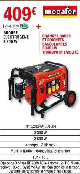 groupe électrène 3200 w mecafer