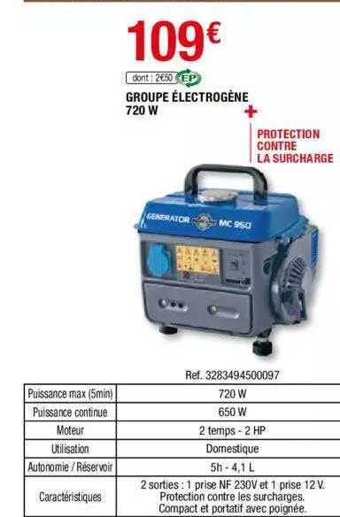 groupe électrogène 720 w