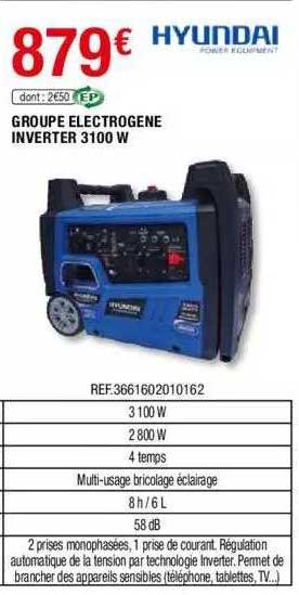 groupe électrogène inverter 3100 w hyundai