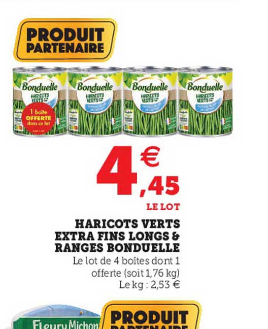 haricots verts extra fins longs & rangés bonduelle