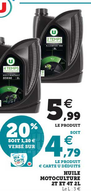 Huile Motoculture 2t Et 4t 2l