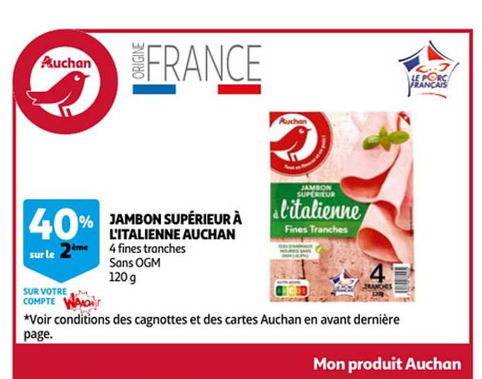 Jambon Supérieur à L'italienne Auchan