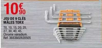 Jeu De 9 Clés Mâles Torx