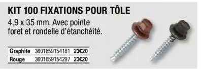 kit 100 fixations pour tôle