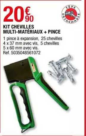 kit chevilles multi-matériaux + pince