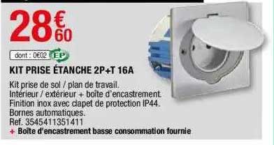 kit prise étanche 2p+t 16a