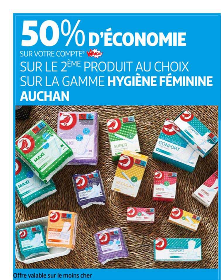 la gamme hygiène féminine auchan