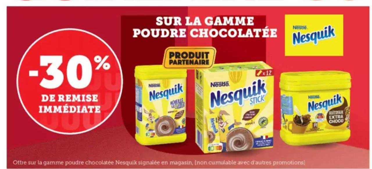 la gamme poudre chocolatée nesquik nestlé