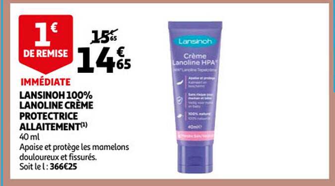lansinoh 100% lanoline crème protectrice allaitement