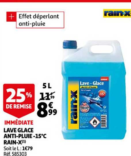 lave glace anti-pluie -15°c rain-x