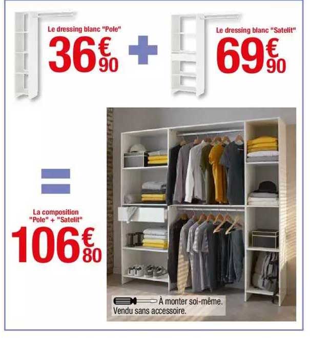le dressing blanc "pole", le dressing blanc "satelit"