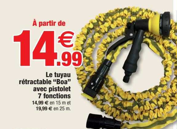 le tuyau rétractable "boa" avec pistolet 7 fonctions