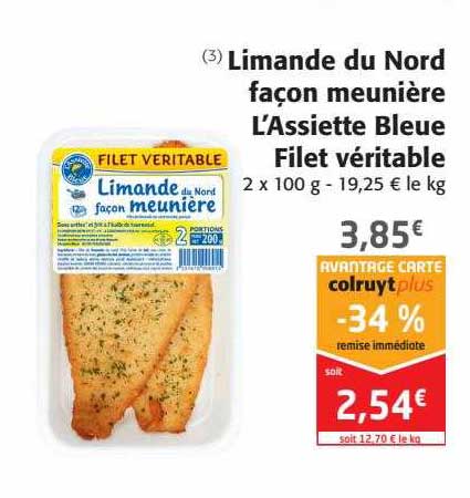 limande du nord façon meunière l'assiette bleue filet véritable