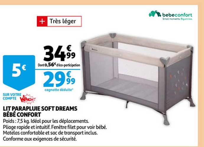 lit parapluie soft dreams bébé confort