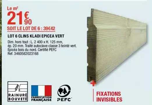 lot 6 clins kladi épicéa vert