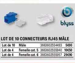 lot de 10 connecteurs rj45 mâle blyss