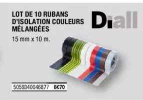 lot de 10 rubans d'isolation couleurs mélangées diall