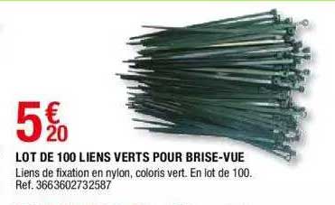 lot de 100 liens verts pour brise-vue