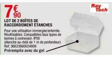 lot de 2 boîtes de raccordement étanches ray tech