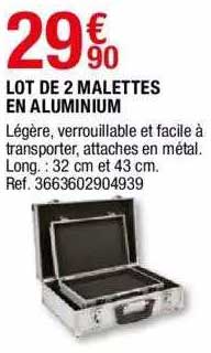 lot de 2 malettes en aluminium