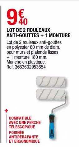 lot de 2 rouleaux anti-gouttes + 1 monture