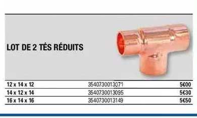 lot de 2 tés réduits