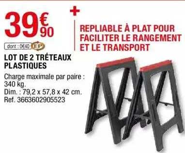 Lot De 2 Tréteaux Plastiques