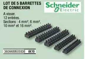 lot de 5 barrettes de connexion schneider electric
