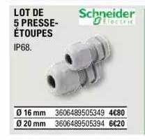 lot de 5 presse-étoupes schneider electric