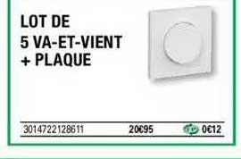 lot de 5 va-et-vient + plaque