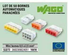 lot de 50 bornes automatiques panachées wago